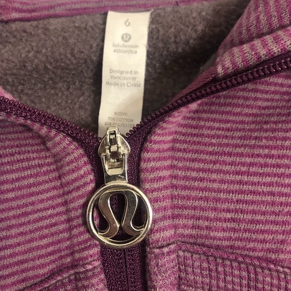 LULULEMON Purple Striped Scuba Sweater - Picture 3 of 4